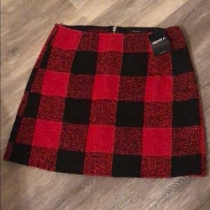 NEW Red & Black Checkered Mini Skirt Forever 21